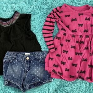 Bundle old navy shorts, L/S bow & cap sleeve tops Garanimals. Girls Size 3T